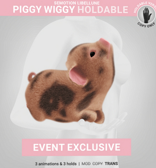 Second Life Marketplace - SEmotion Libellune Piggy Wiggy Holdable EXCLUSIVE